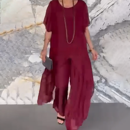 ⏳Tijdelijke korting💥Dames onregelmatige top en losse broekset