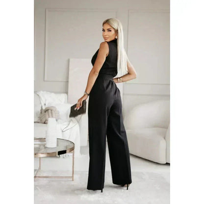 ☀️Frauen Mouwloze V-hals Effen Jumpsuit🕊️