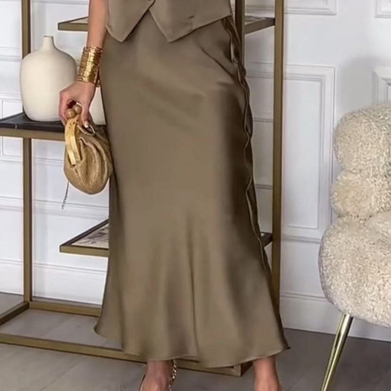 🌸Nieuw binnen💖 Elegante mouwloze top en rokset voor dames