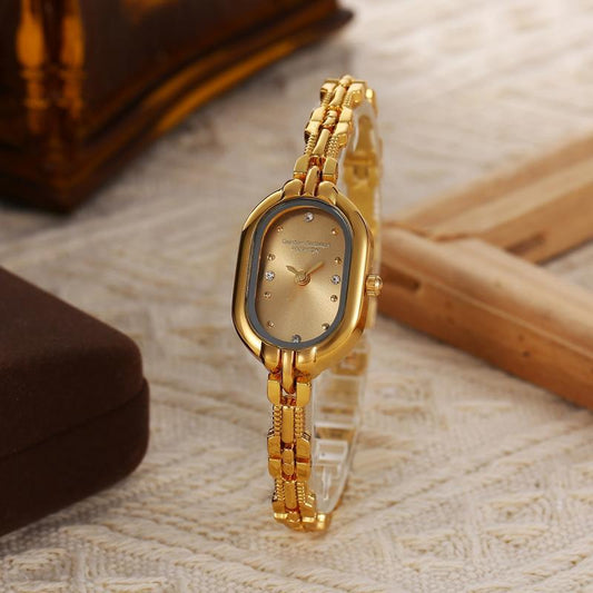 Montre-bracelet ovale vintage pour femme