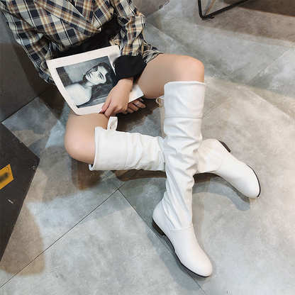 Elegante hoge laarzen met strikdetail