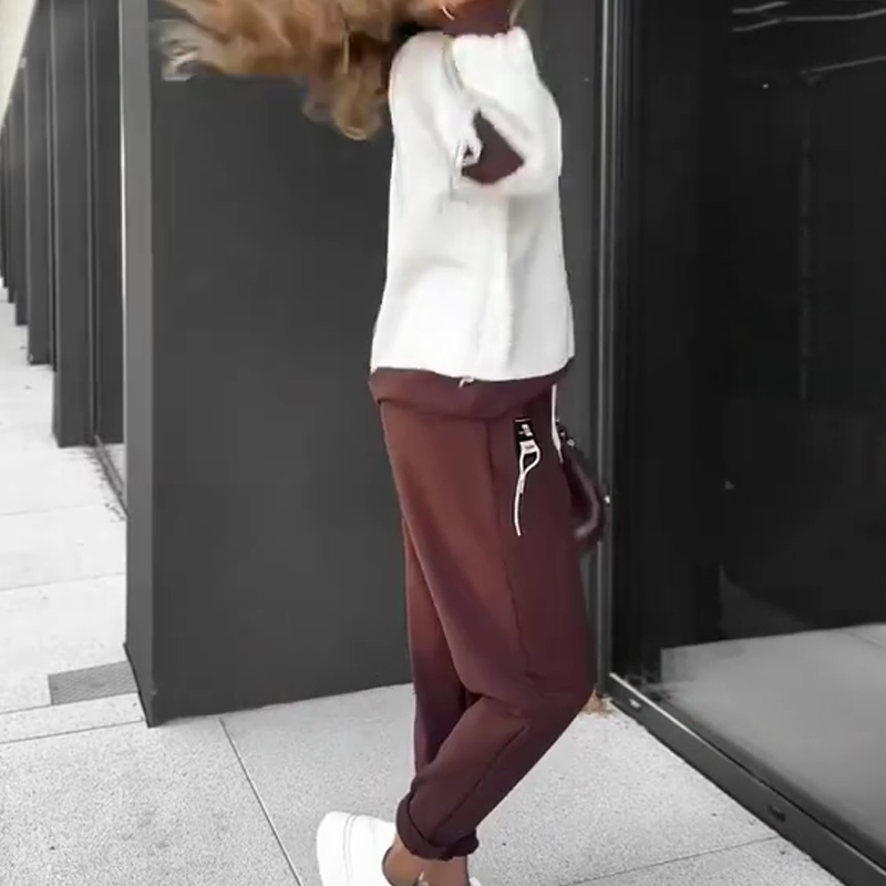 💫Herfstspecials🍁Color-Block Pullover Hoodie & Joggingbroek Set✨Opvallend Design, Comfortabel Voor Alledag!