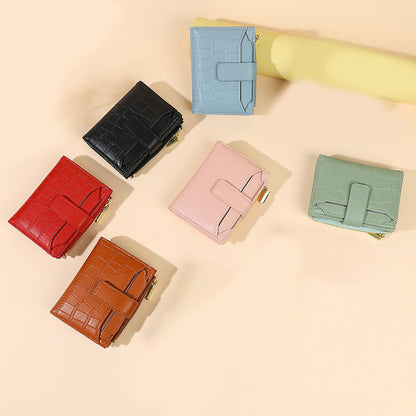 Compacte effen damesportemonnee