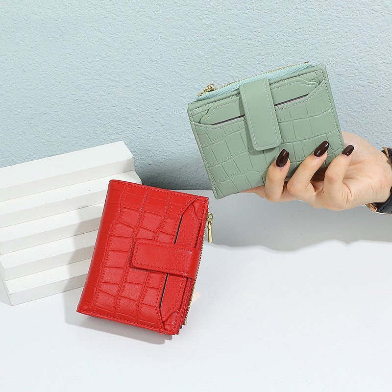 Compacte effen damesportemonnee