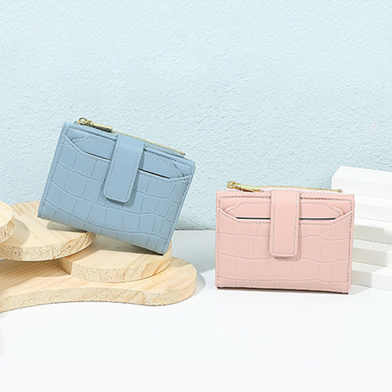 Compacte effen damesportemonnee