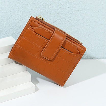 Compacte effen damesportemonnee