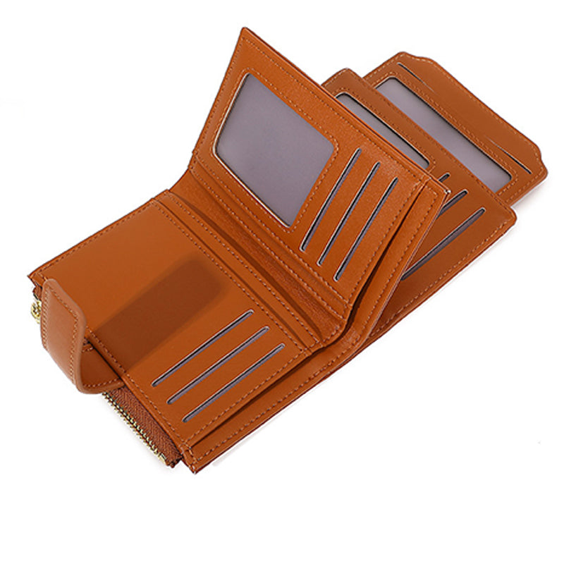 Compacte effen damesportemonnee