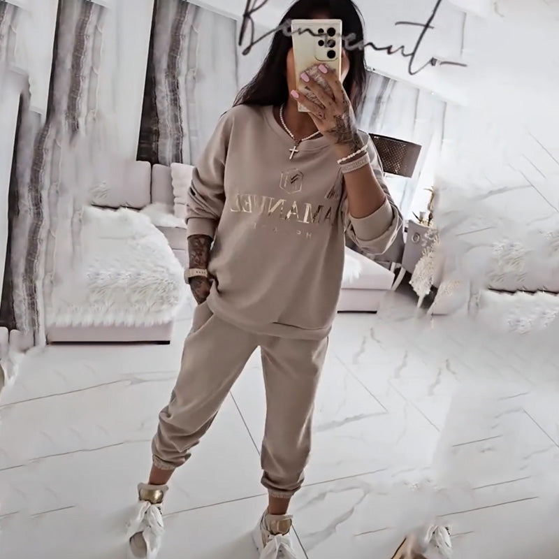 🍁🍂Dames set met lange mouwen top en broek