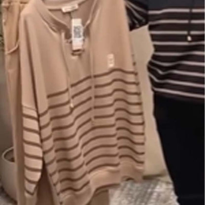 ✨ Chic & Comfortabel – Gestreepte Tweedelige Lounge Set voor Elke Dag 💃