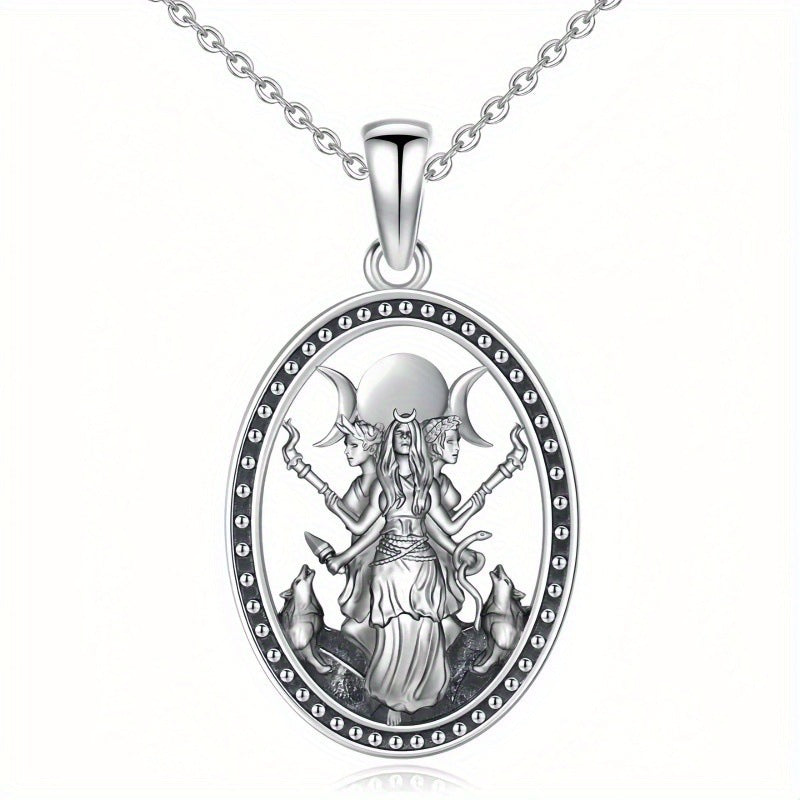 Collier rétro ovale déesse