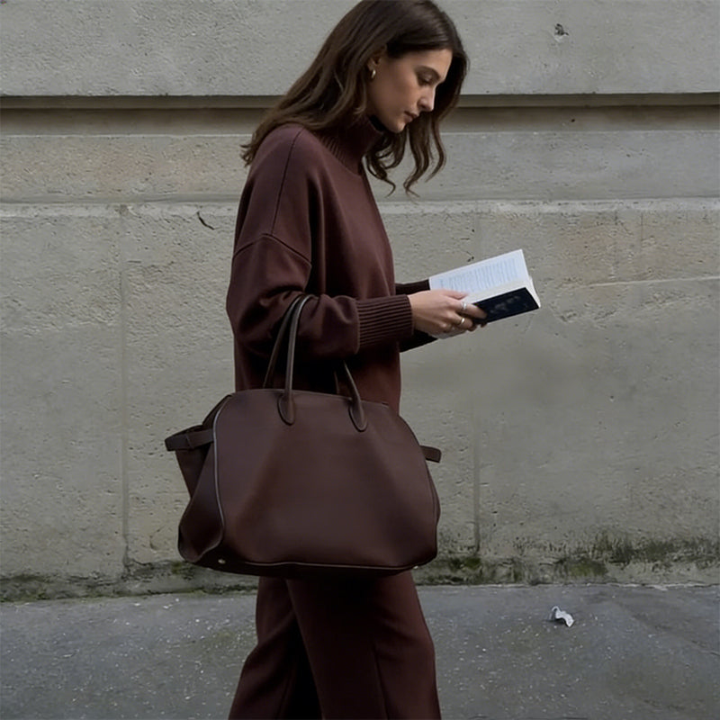 ✈️Gratis Verzending！Sweatshirt met hoge kraag en ritssluiting aan de zijkant & broekenset