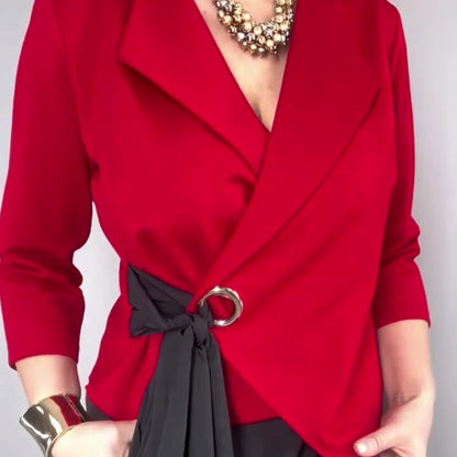 Stijlvolle top en effen rok voor dames, 2-delige set