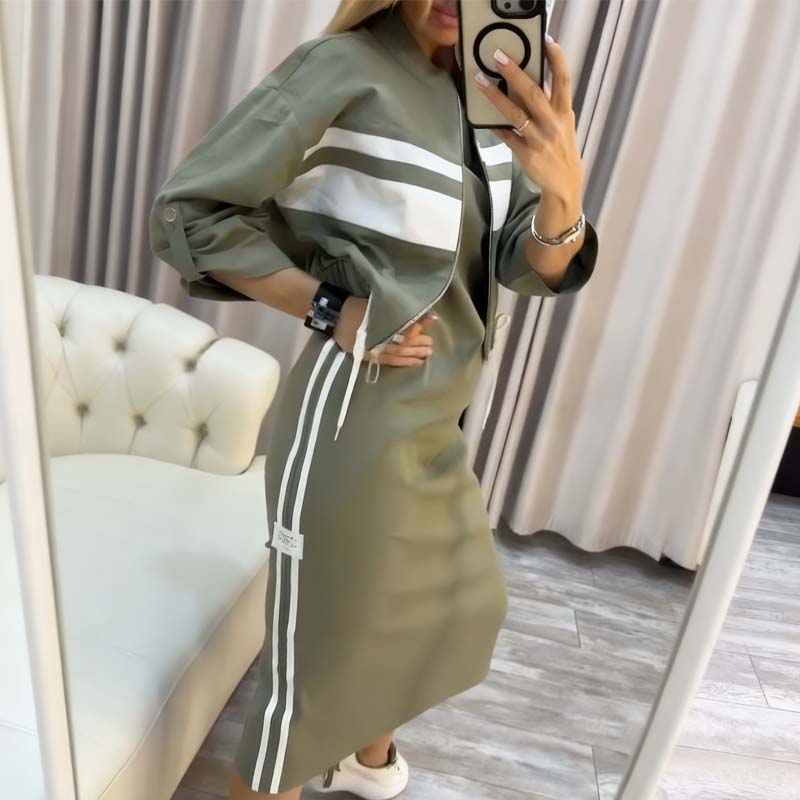 ❄️LAATSTE DAG ACTIE - 60% KORTING 💖 Damesjasje en jurkset met opstaande kraag